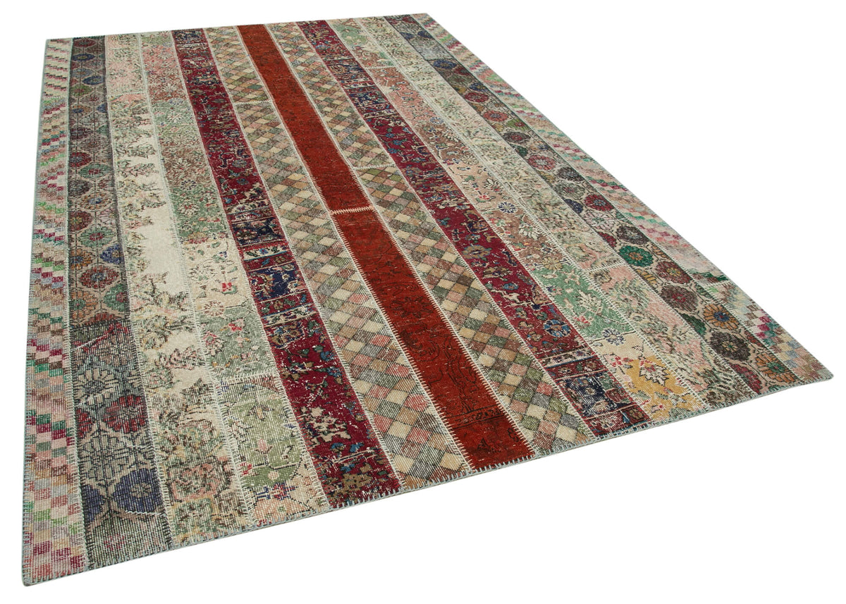 7x10 Multicolor Modern Patchwork Rug - 31010