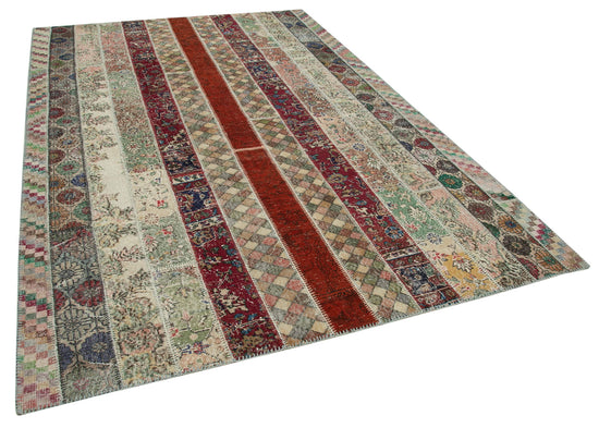 7x10 Multicolor Modern Patchwork Rug - 31010