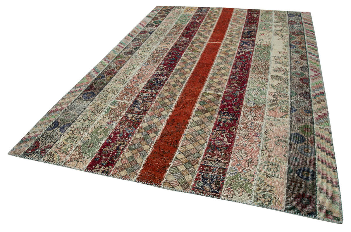 7x10 Multicolor Modern Patchwork Rug - 31010
