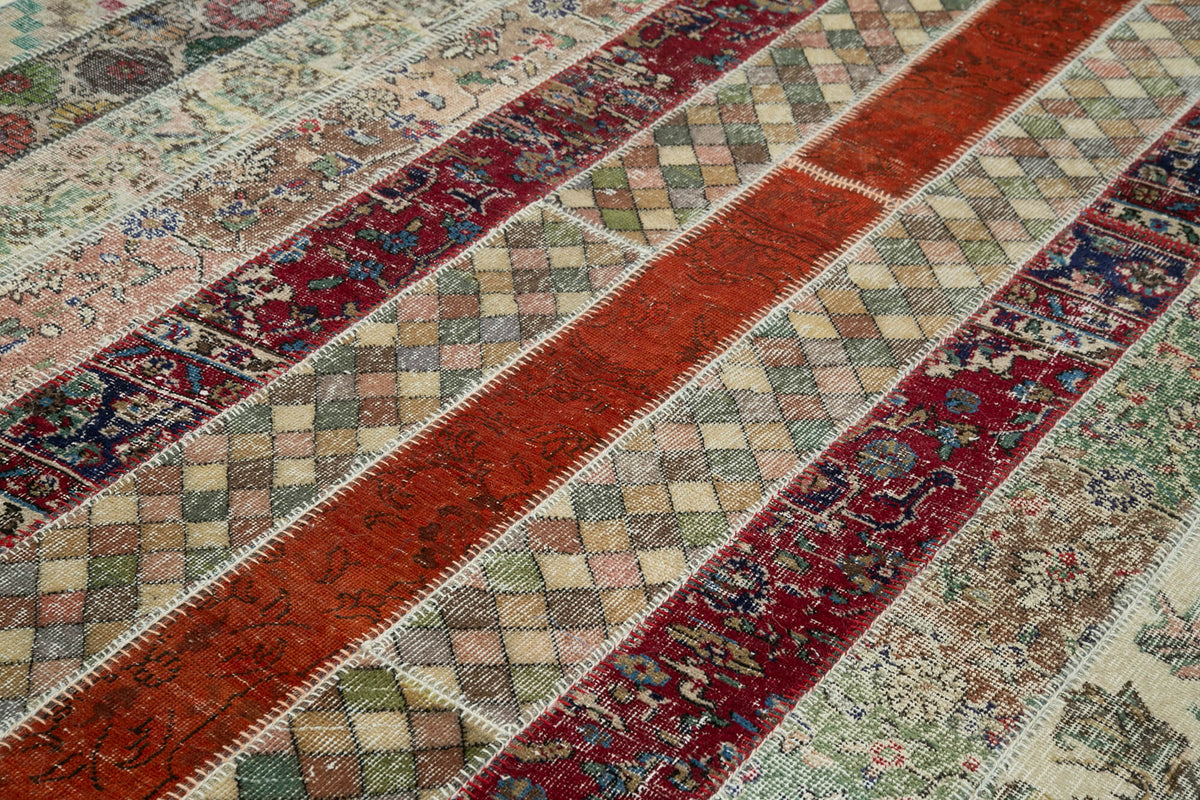 7x10 Multicolor Modern Patchwork Rug - 31010