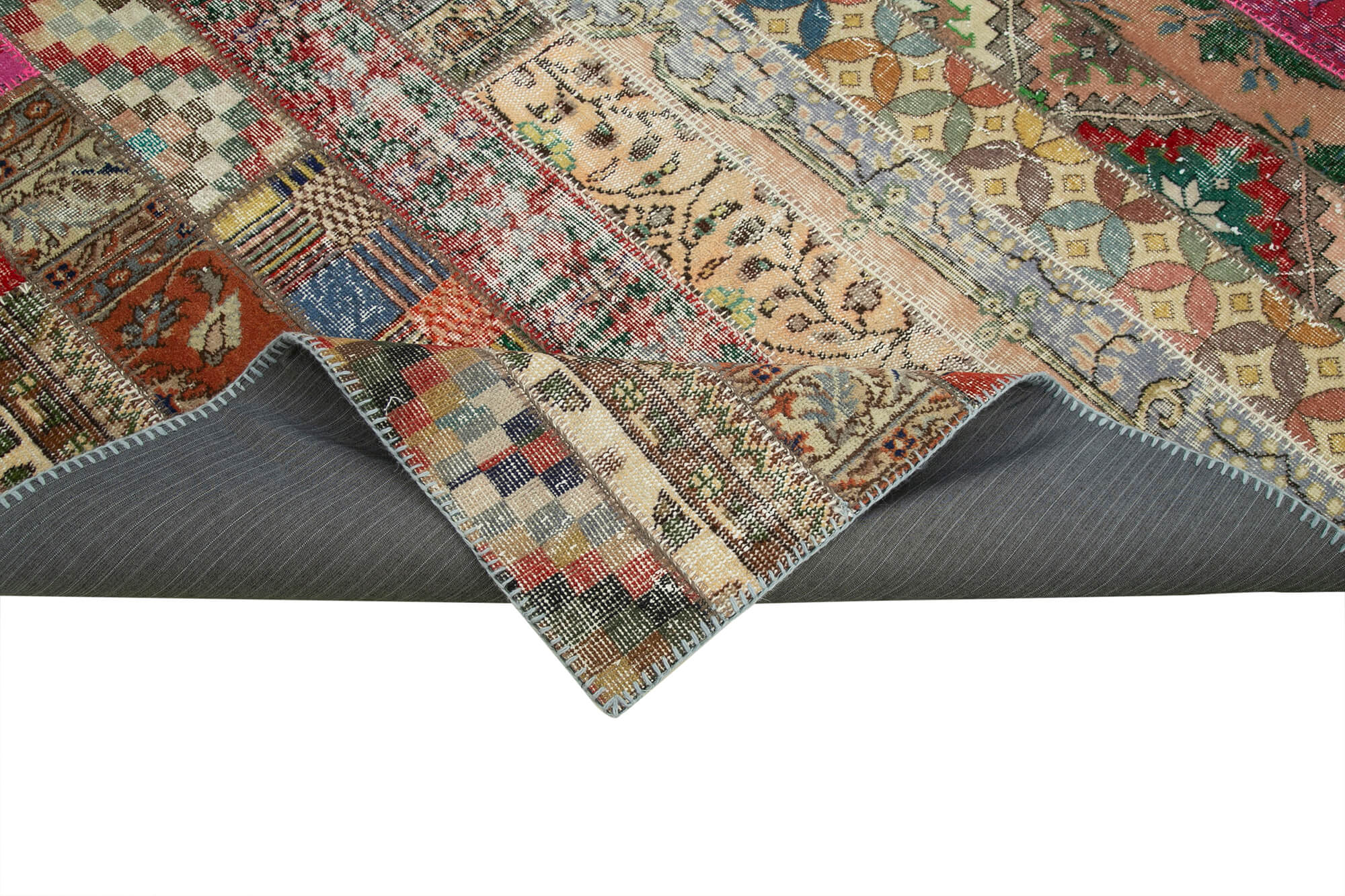7x10 Red Modern Patchwork Rug - 31013