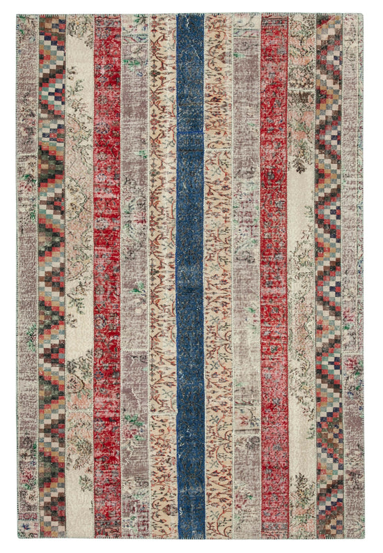 7x10 Multicolor Modern Patchwork Rug - 31014