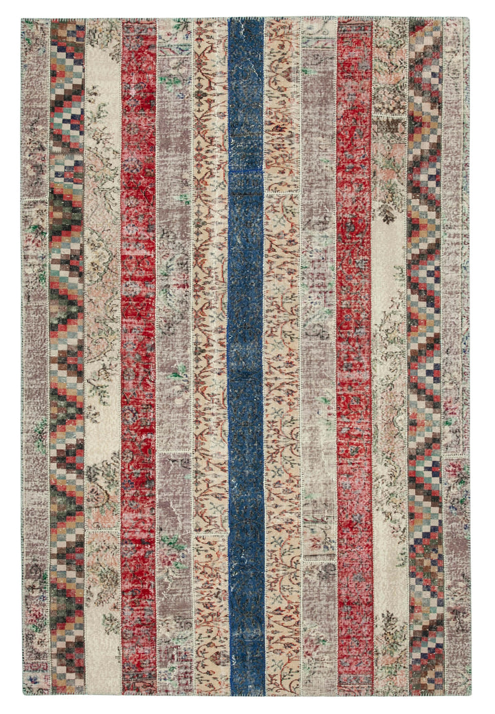 7x10 Multicolor Modern Patchwork Rug - 31014
