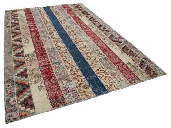 7x10 Multicolor Modern Patchwork Rug - 31014