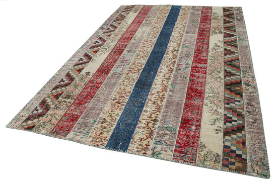 7x10 Multicolor Modern Patchwork Rug - 31014