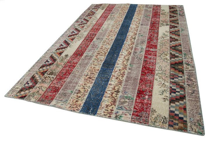 7x10 Multicolor Modern Patchwork Rug - 31014