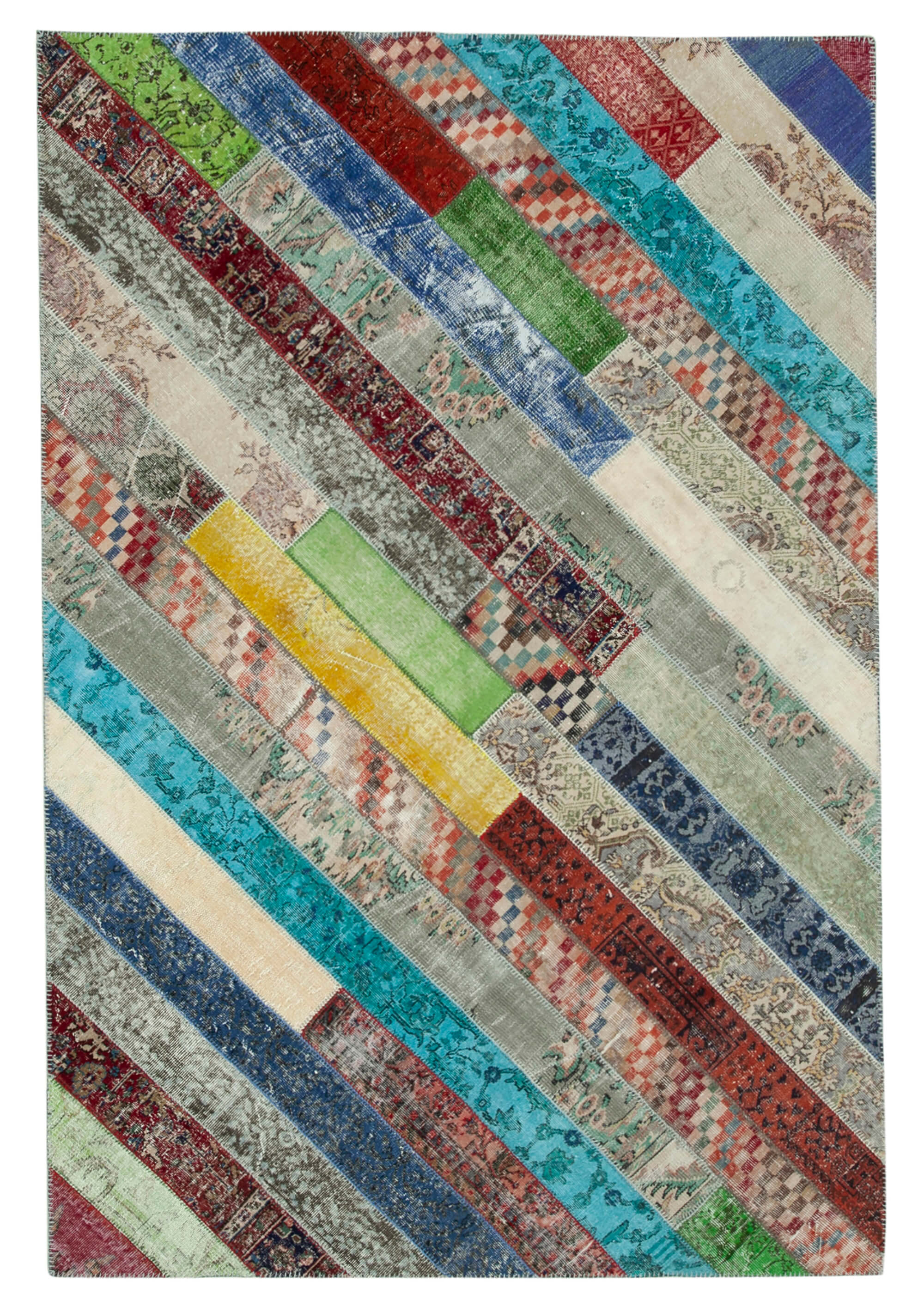 7x10 Multicolor Modern Patchwork Rug - 31016