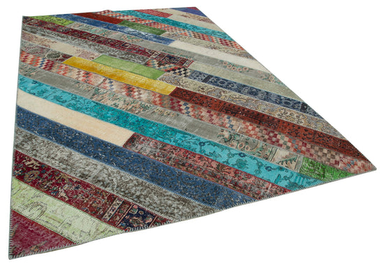 7x10 Multicolor Modern Patchwork Rug - 31016