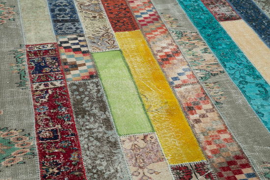 7x10 Multicolor Modern Patchwork Rug - 31016