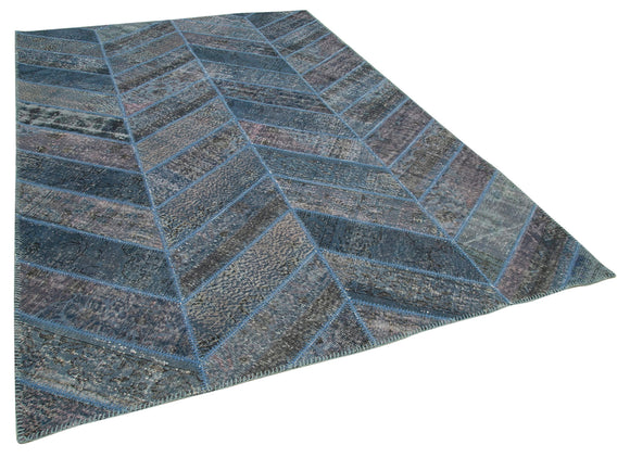 6x10 Blue Modern Patchwork Rug - 31017