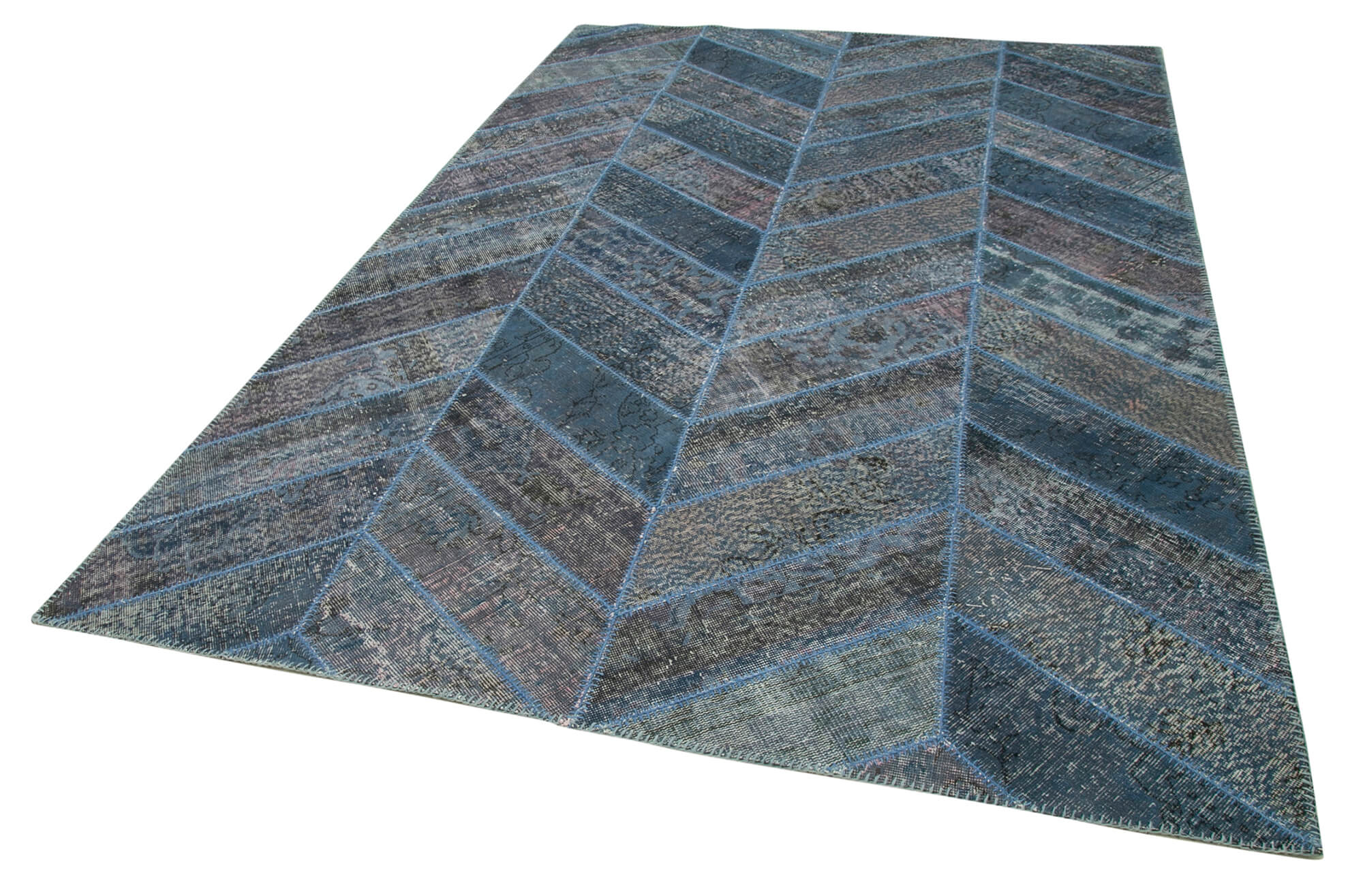 6x10 Blue Modern Patchwork Rug - 31017