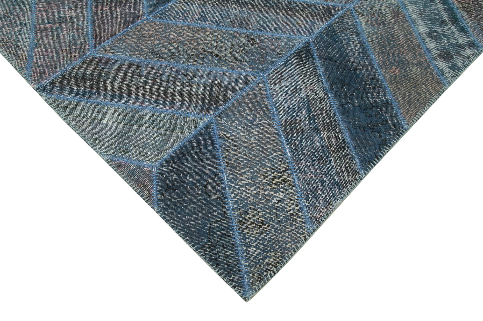 6x10 Blue Modern Patchwork Rug - 31017