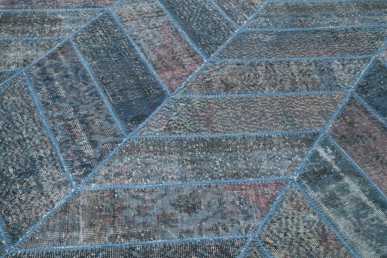 6x10 Blue Modern Patchwork Rug - 31017