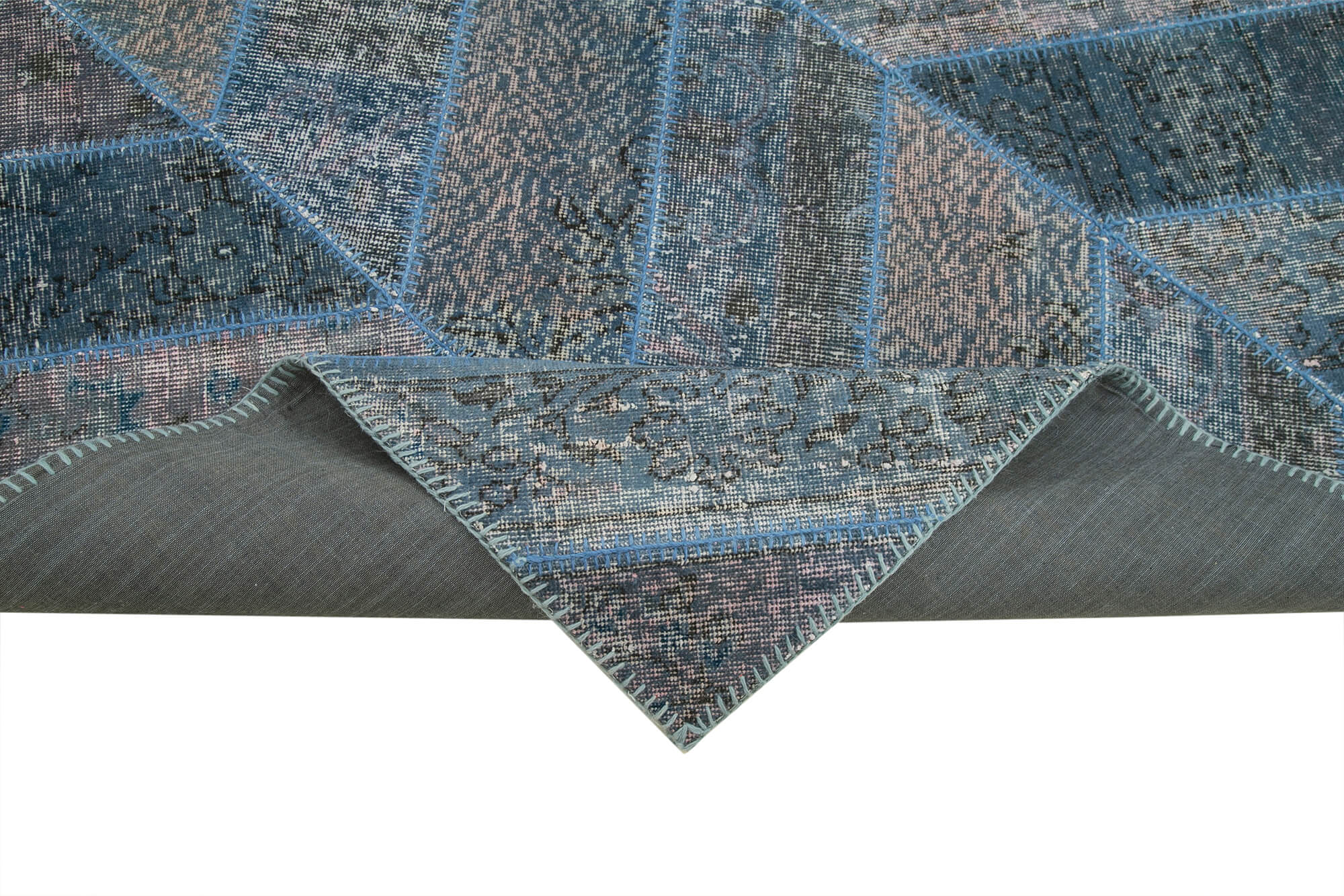 6x10 Blue Modern Patchwork Rug - 31017