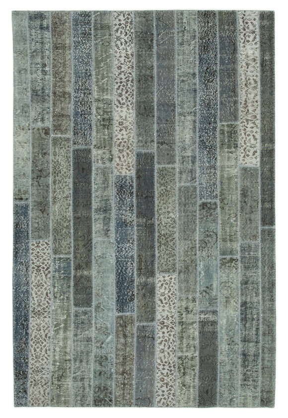 7x10 Grey Modern Patchwork Rug - 31021