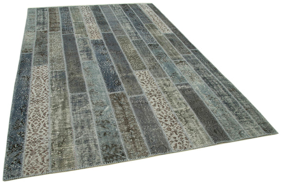7x10 Grey Modern Patchwork Rug - 31021