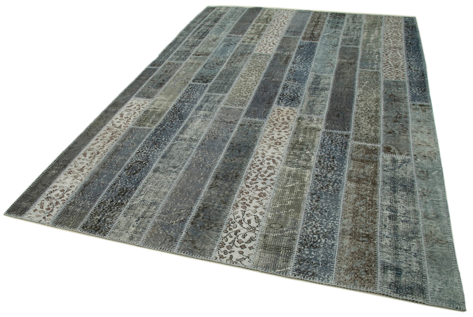 7x10 Grey Modern Patchwork Rug - 31021
