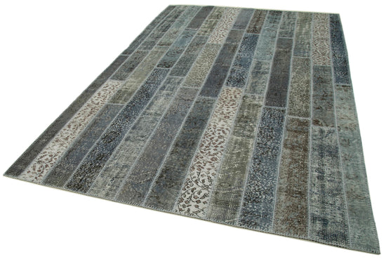 7x10 Grey Modern Patchwork Rug - 31021