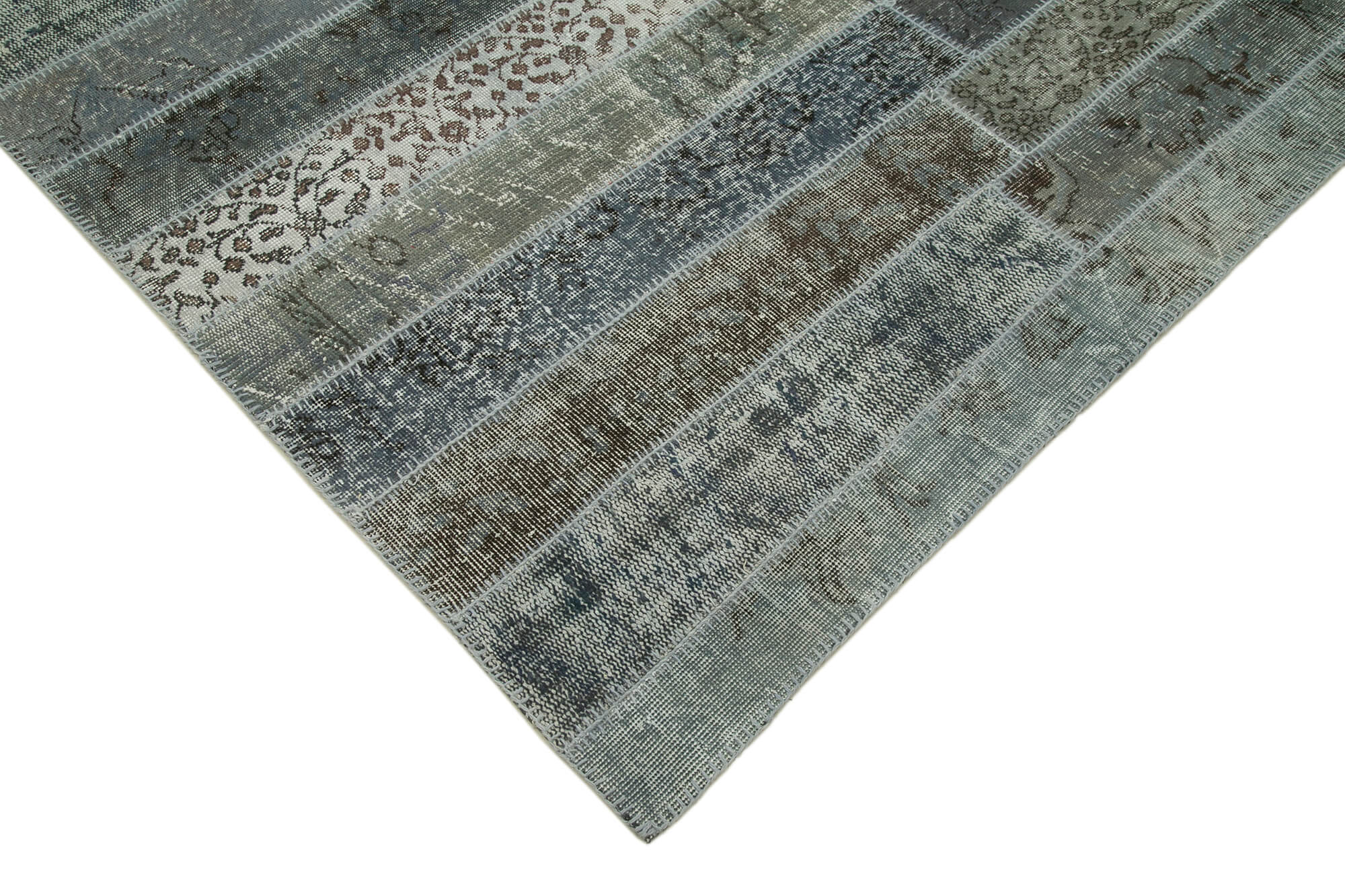 7x10 Grey Modern Patchwork Rug - 31021