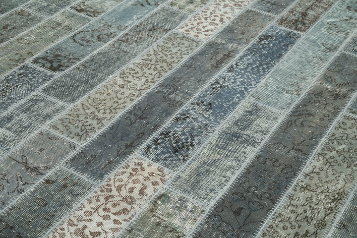 7x10 Grey Modern Patchwork Rug - 31021