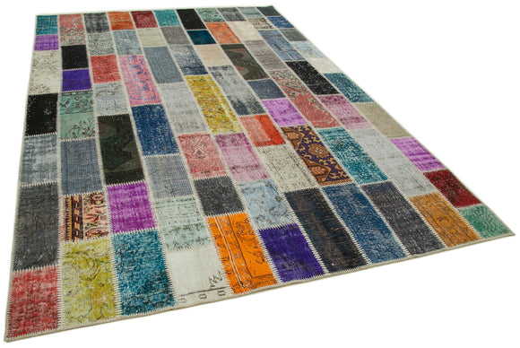 7x10 Multicolor Modern Patchwork Rug - 31022
