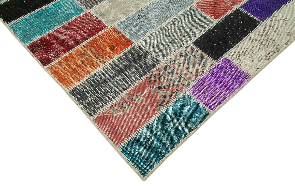 7x10 Multicolor Modern Patchwork Rug - 31022