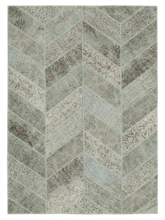 6x9 Grey Modern Patchwork Rug - 31023