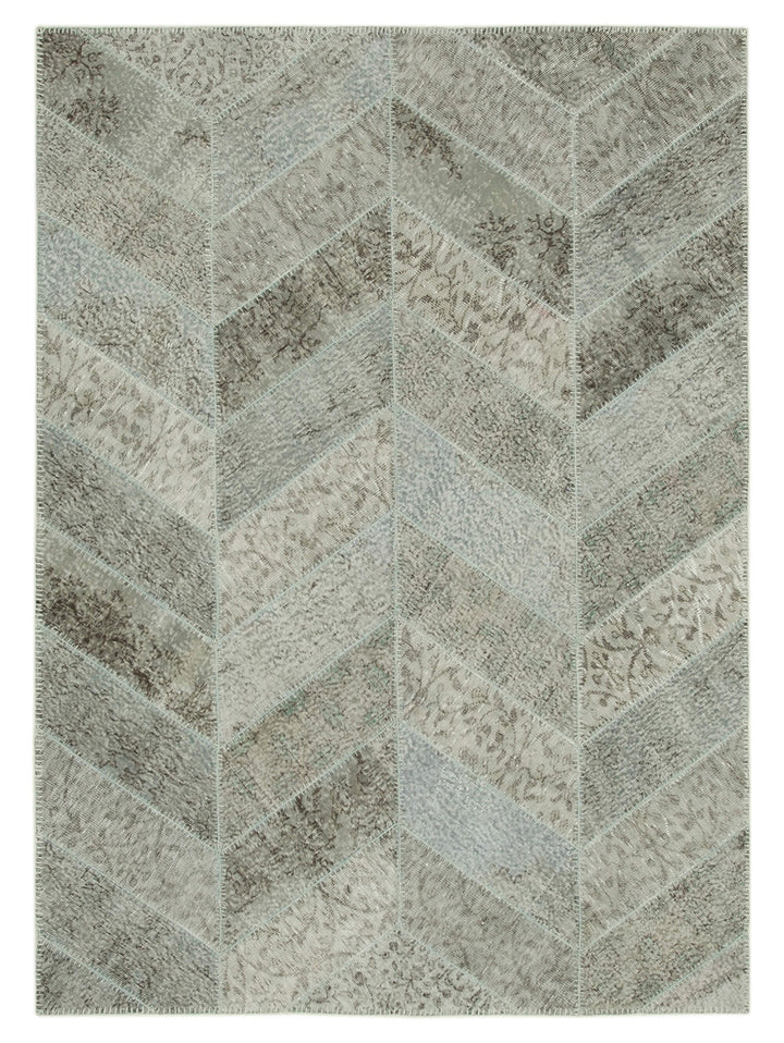 6x9 Grey Modern Patchwork Rug - 31023