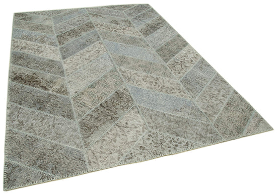 6x9 Grey Modern Patchwork Rug - 31023