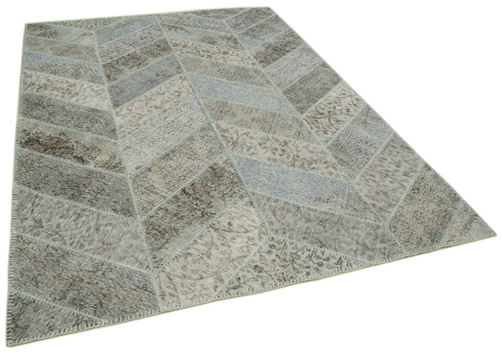 6x9 Grey Modern Patchwork Rug - 31023