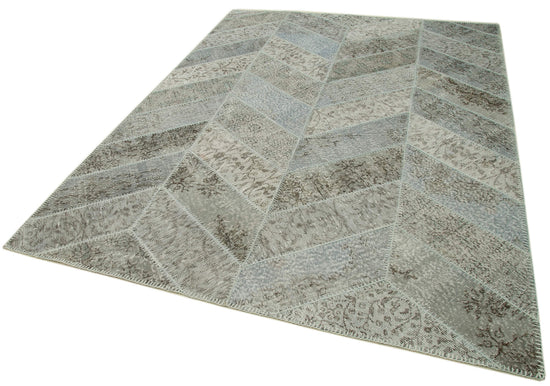 6x9 Grey Modern Patchwork Rug - 31023