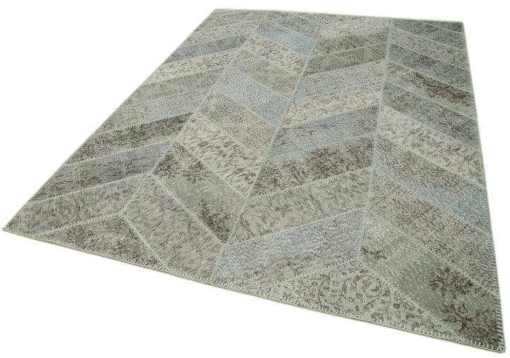 6x9 Grey Modern Patchwork Rug - 31023