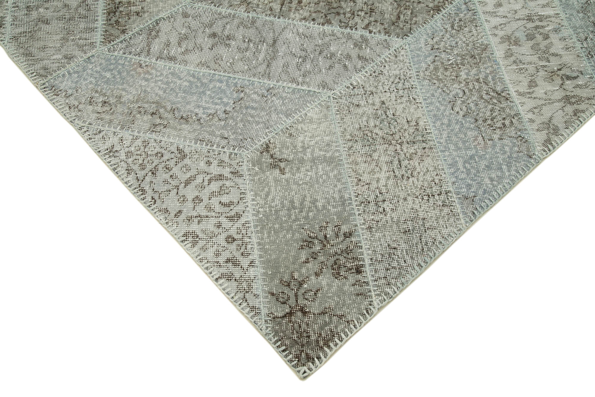 6x9 Grey Modern Patchwork Rug - 31023