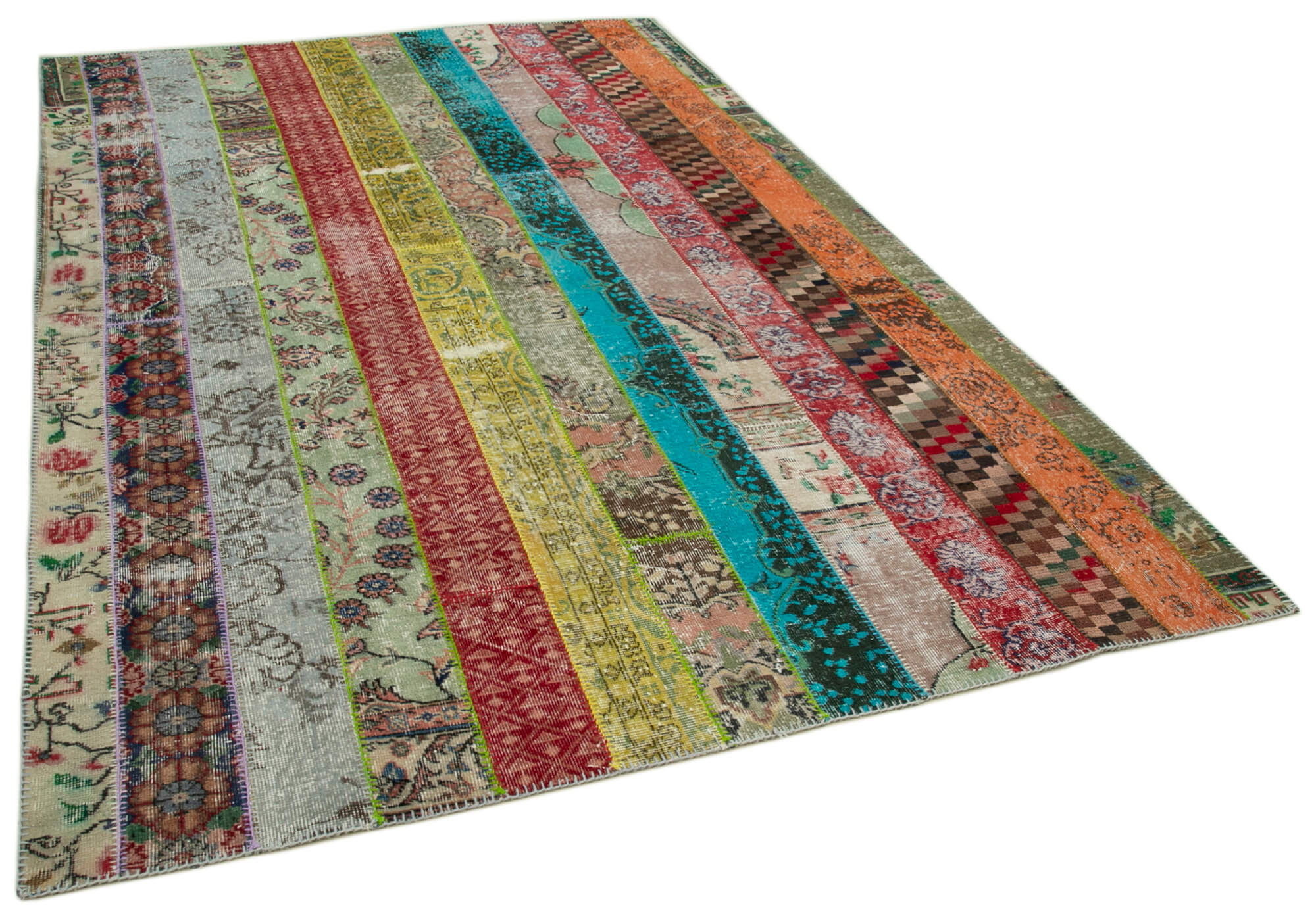 7x10 Multicolor Modern Patchwork Rug - 31025