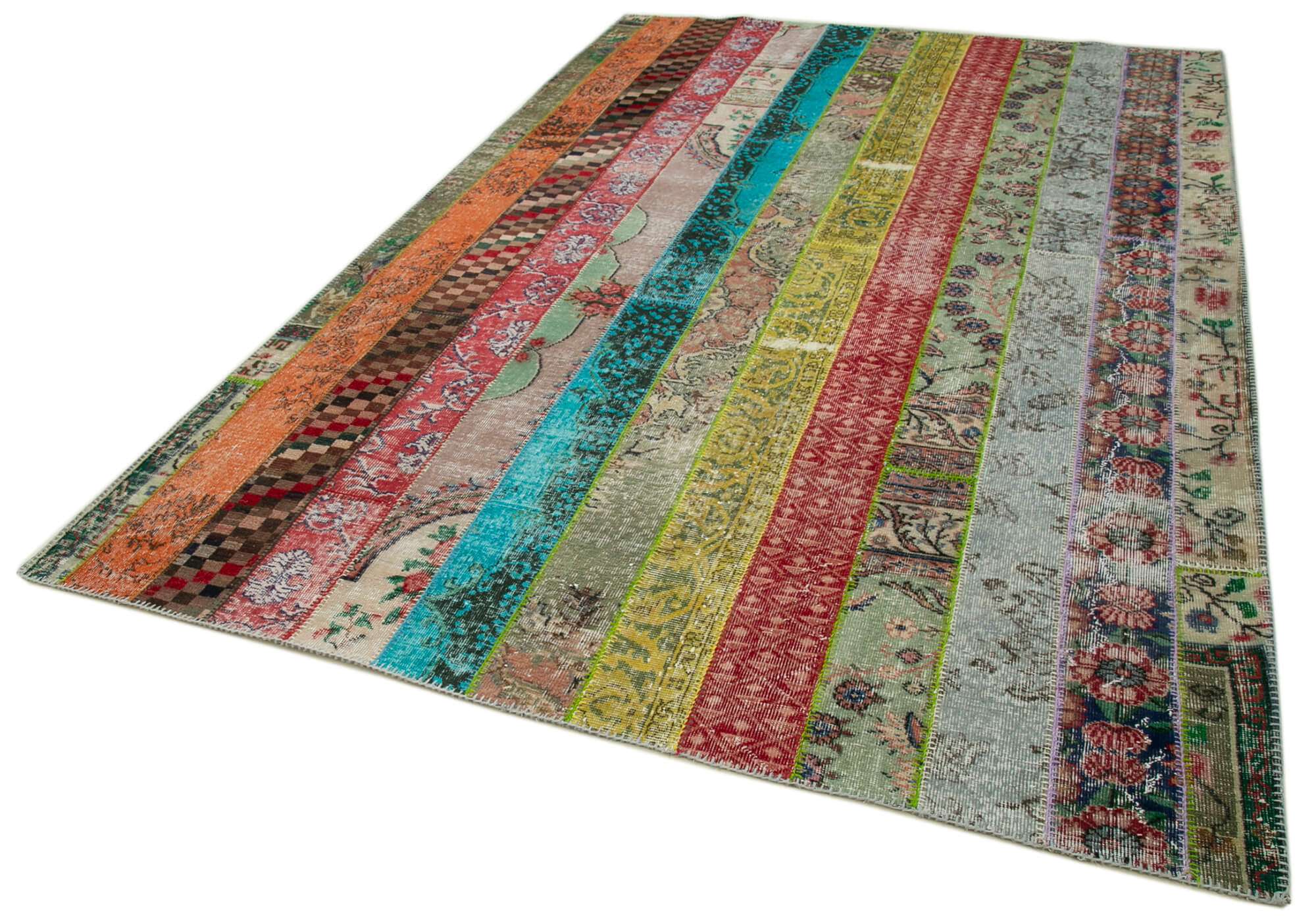 7x10 Multicolor Modern Patchwork Rug - 31025