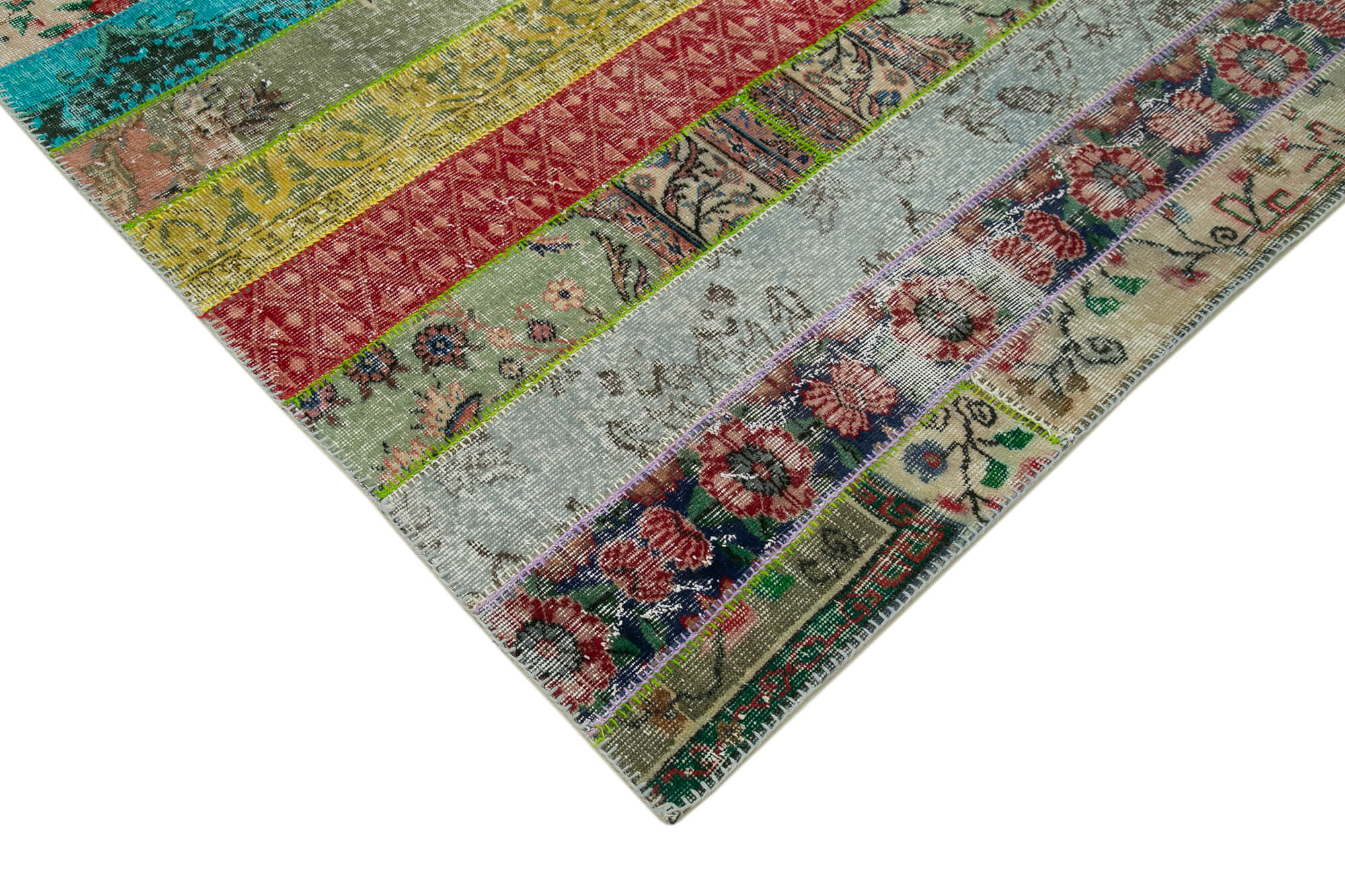 7x10 Multicolor Modern Patchwork Rug - 31025