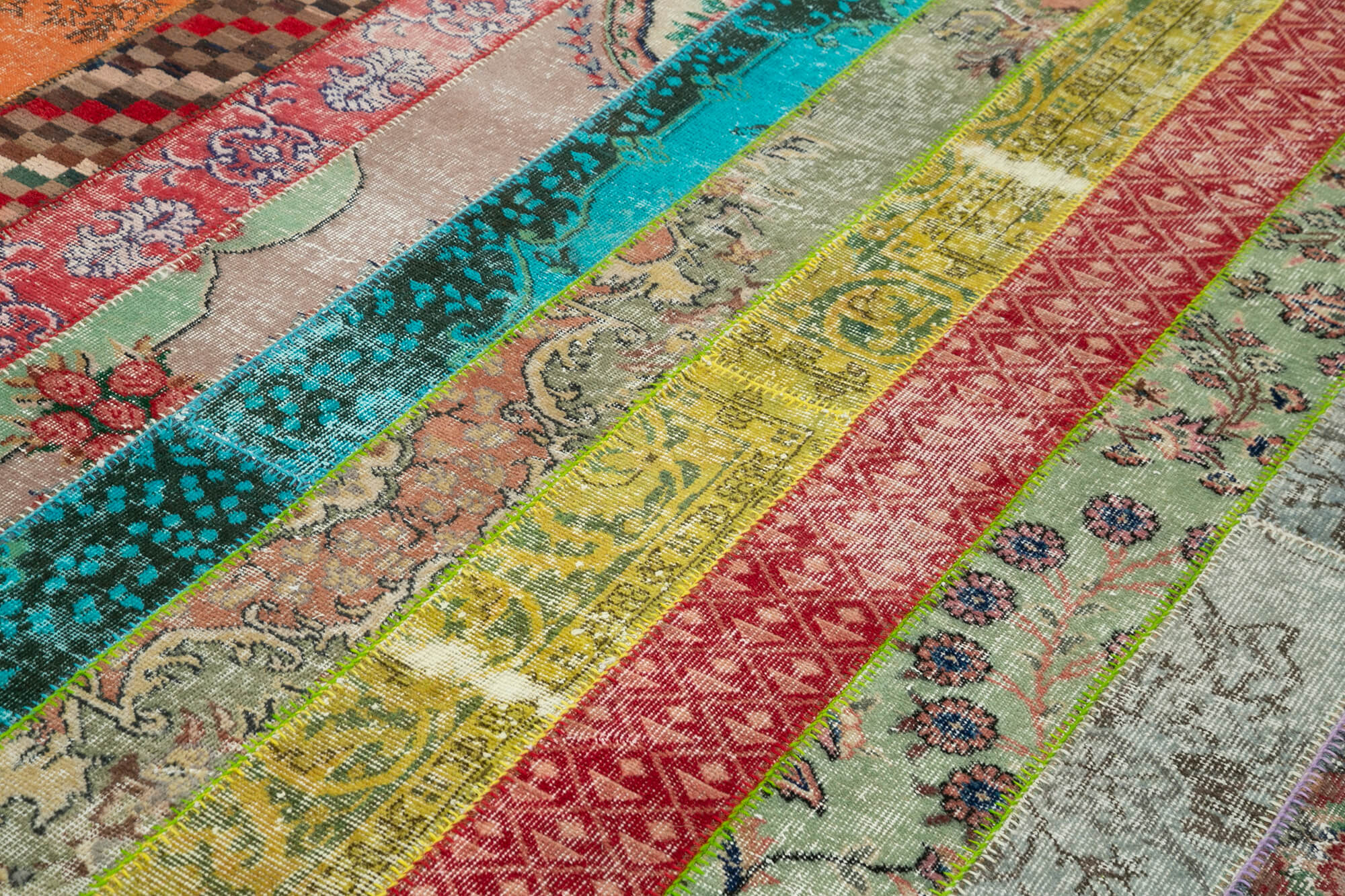 7x10 Multicolor Modern Patchwork Rug - 31025