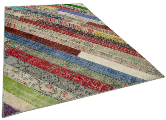 7x10 Multicolor Modern Patchwork Rug - 31026