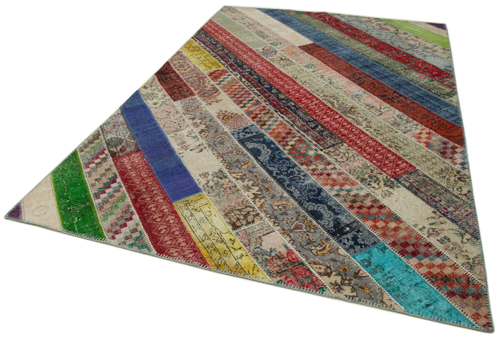 7x10 Multicolor Modern Patchwork Rug - 31026