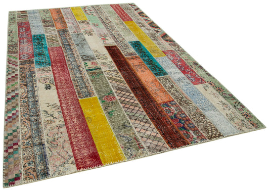 7x10 Multicolor Modern Patchwork Rug - 31027
