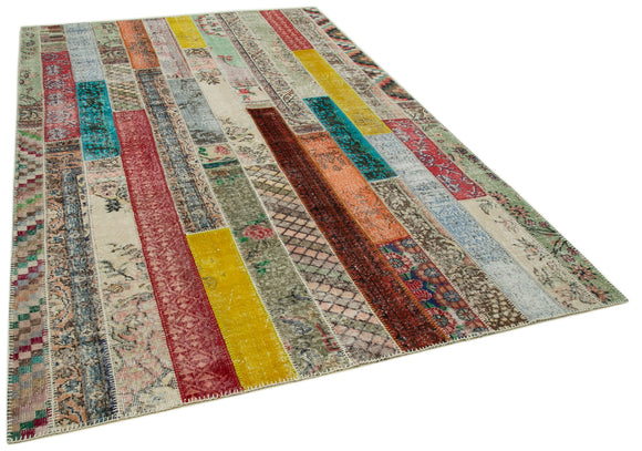 7x10 Multicolor Modern Patchwork Rug - 31027