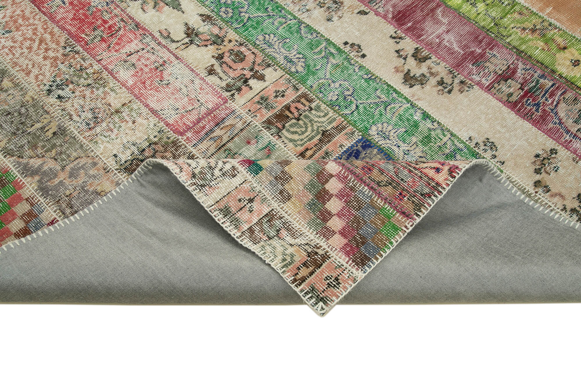 7x10 Red Modern Patchwork Rug - 31028