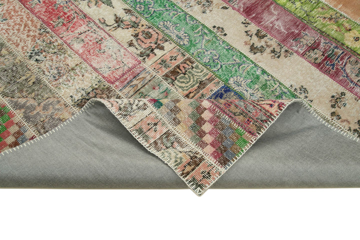 7x10 Red Modern Patchwork Rug - 31028