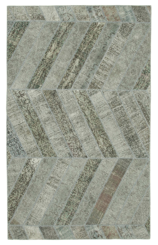 6x10 Grey Modern Patchwork Rug - 31030