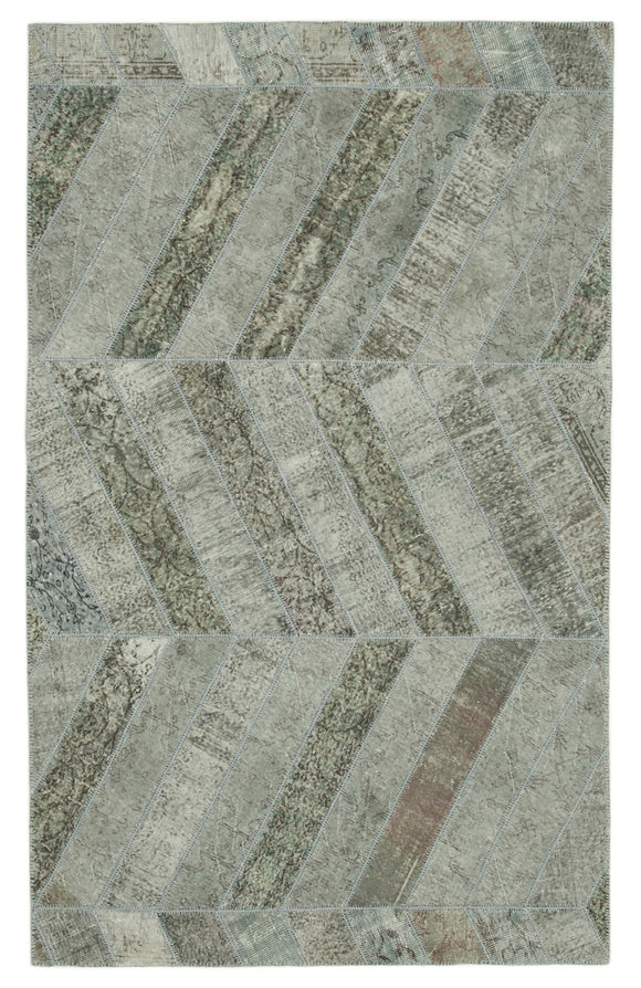 6x10 Grey Modern Patchwork Rug - 31030