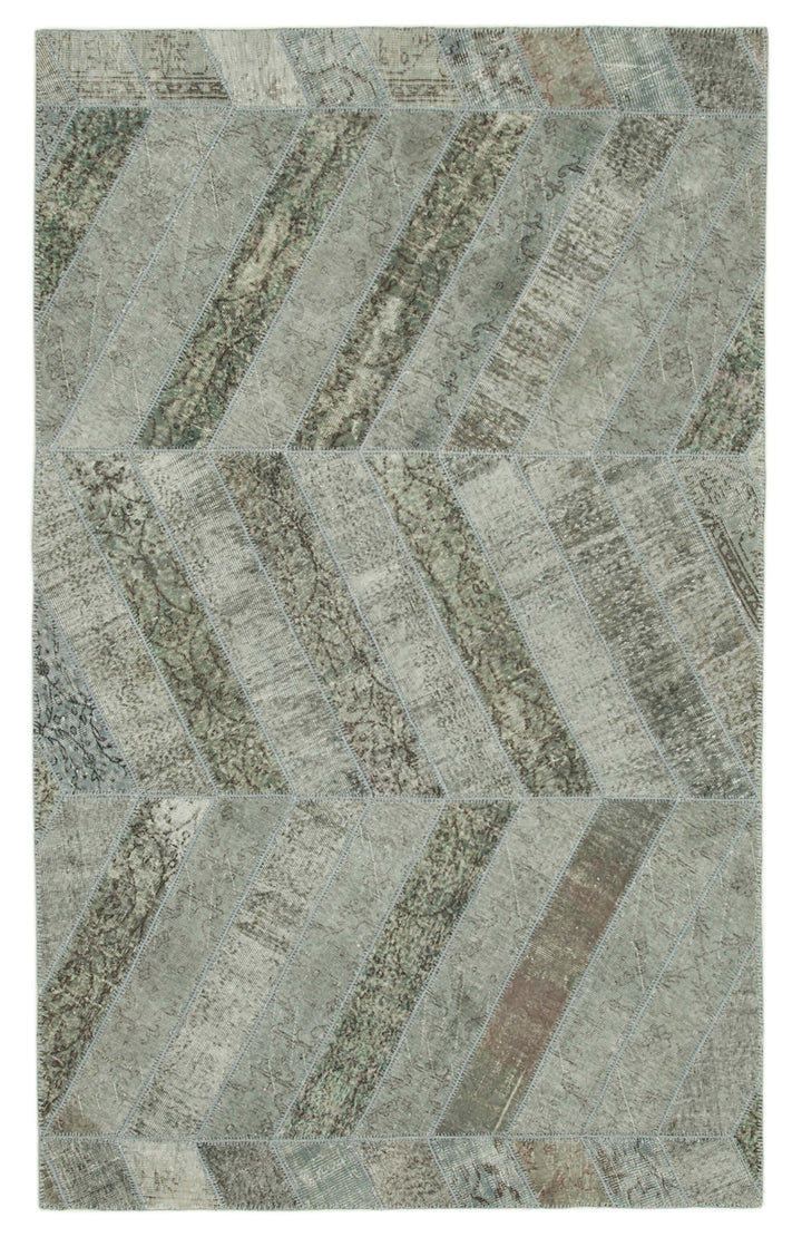 6x10 Grey Modern Patchwork Rug - 31030