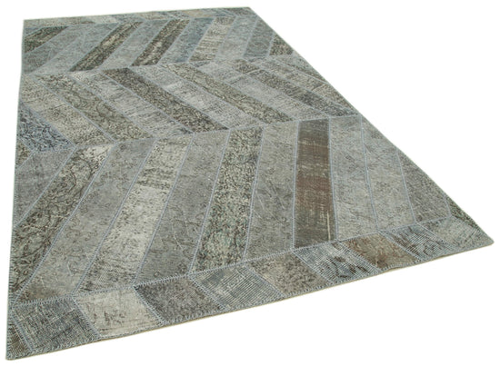 6x10 Grey Modern Patchwork Rug - 31030