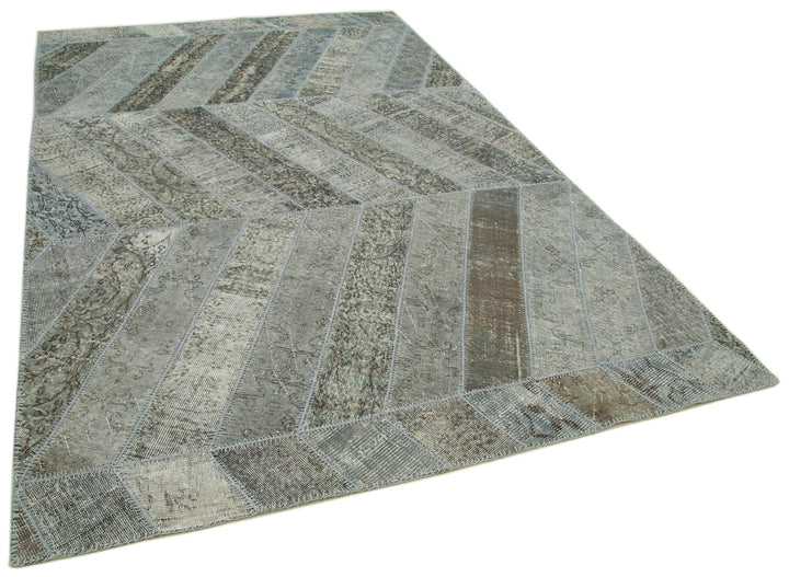 6x10 Grey Modern Patchwork Rug - 31030