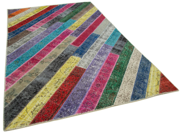 6x10 Multicolor Modern Patchwork Rug - 31031