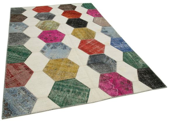 6x9 Multicolor Modern Patchwork Rug - 31033